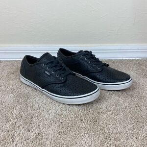 Vans Atwood Low Perforated Leather Casual Sneakers - Black